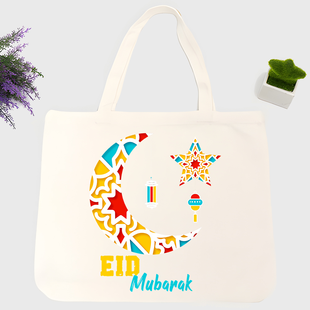 Women Bags For Eid - Damska torba płócienna z motywem półksiężyca