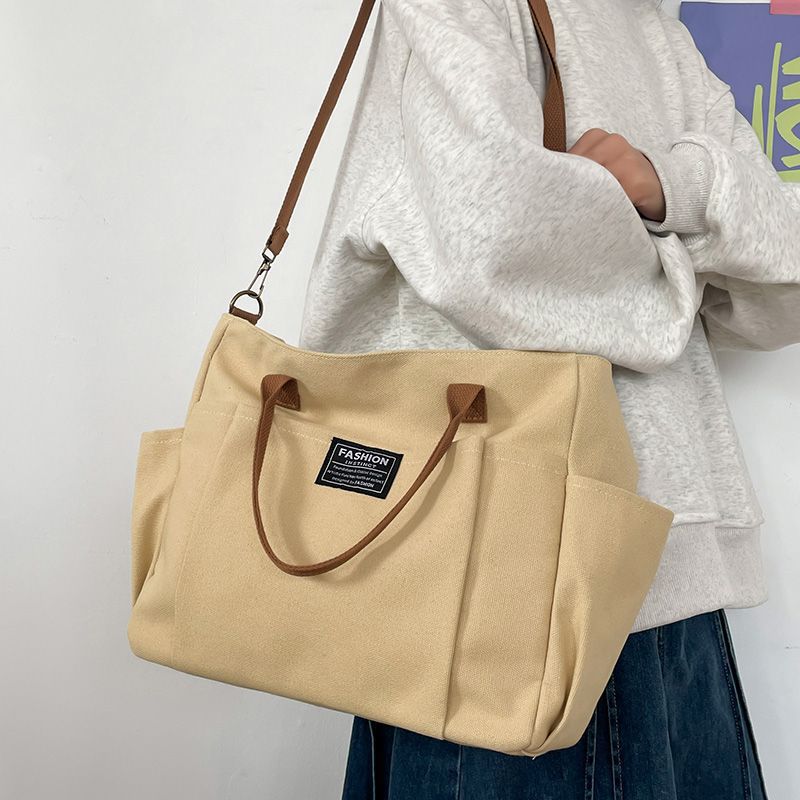 Women'S Tote Bags For Work - Duża torba płócienna dla kobiet, minimalistyczna