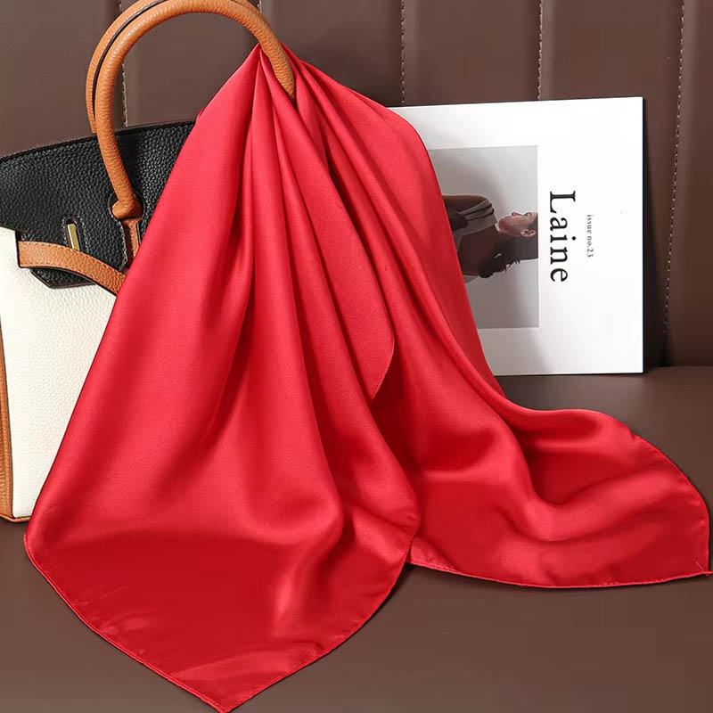 Women Bags For Office - Luksusowa jednokolorowa jedwabna apaszka damska, miękka