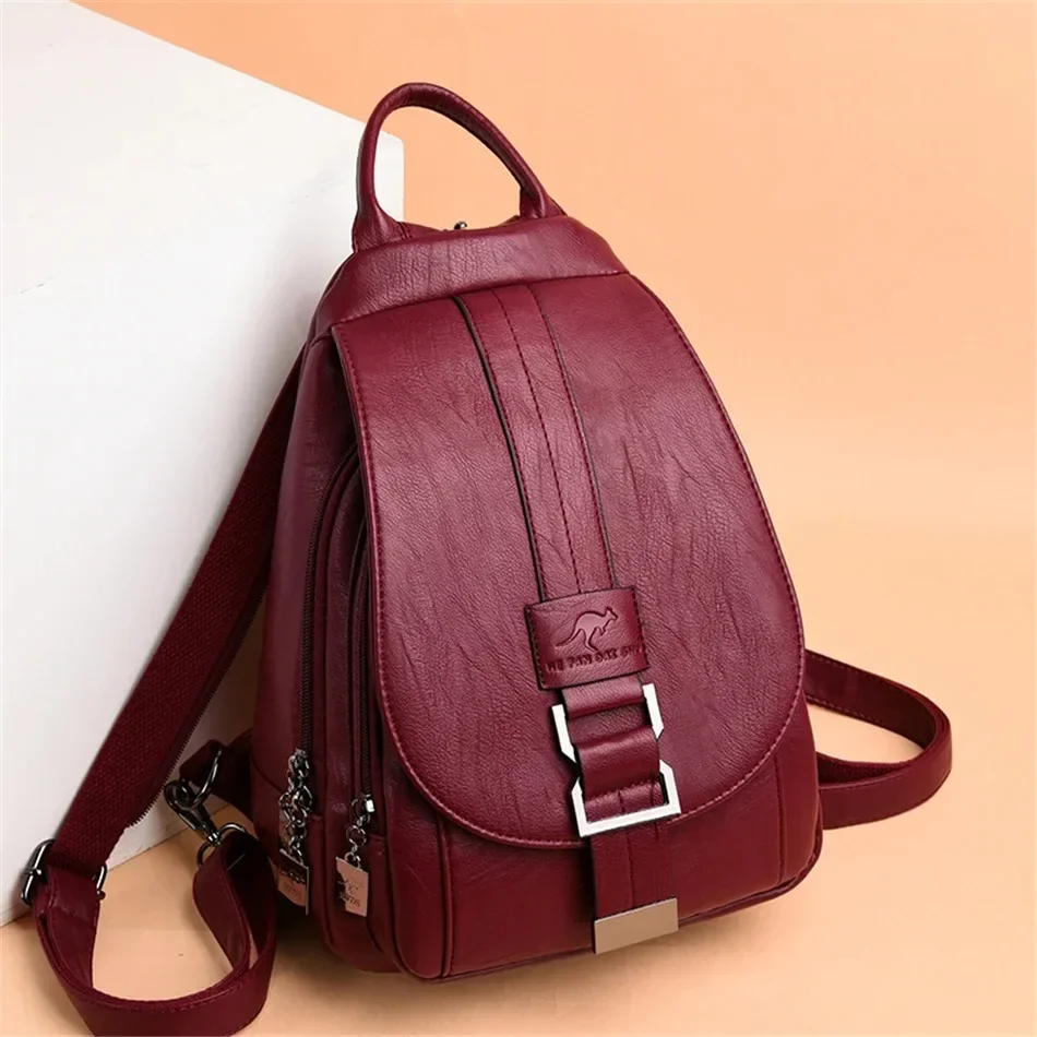 Women Bags Online - Wielofunkcyjne damskie skórzane plecaki Plecak w