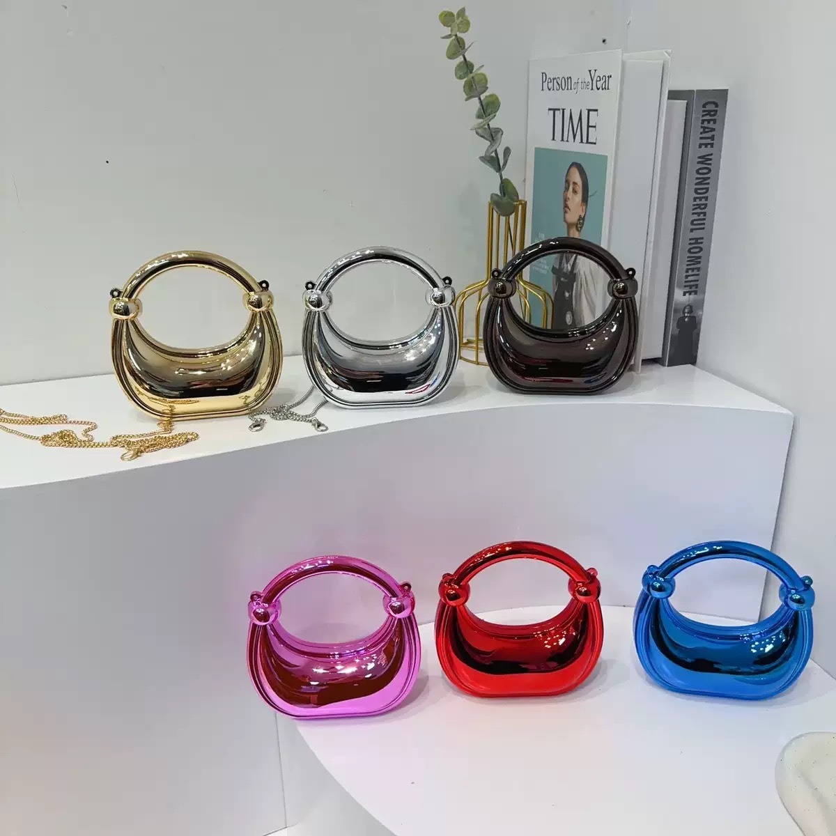 Women Bags Online - Mini złota torebka wieczorowa torebki i