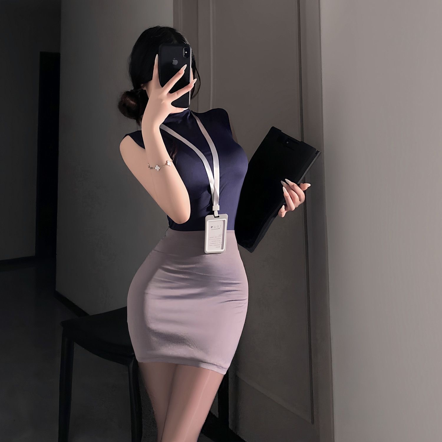 Women Bags For Office - Słodki Zestaw Spódnic OL Sexy Czysta