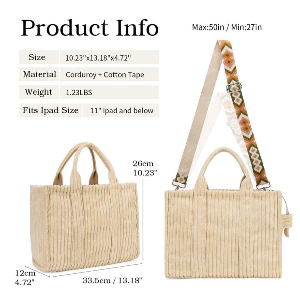 Torba typu tote z sztruksu dla – Women'S Tote Bags For Work recenzja i cena