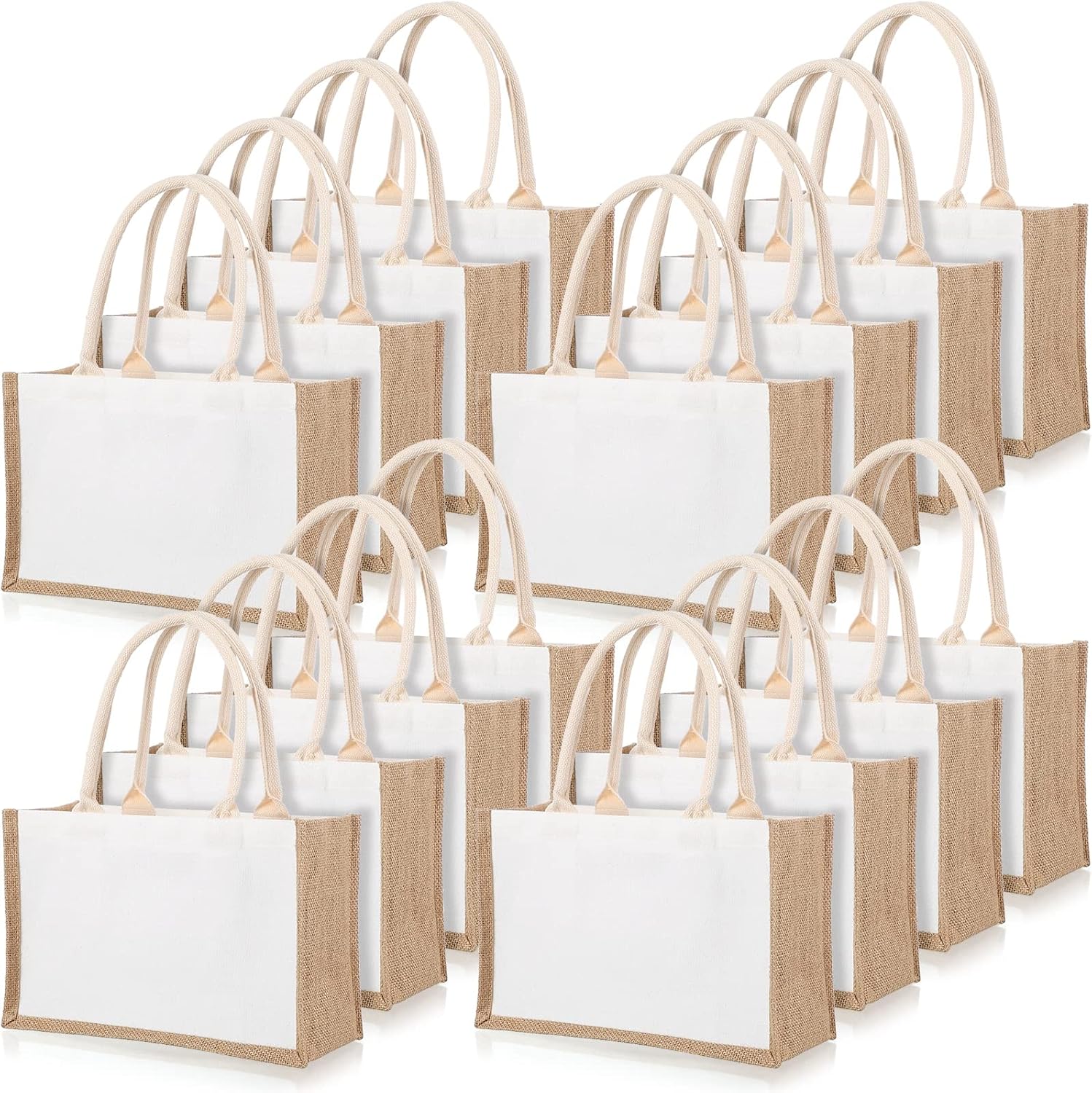 16 Pack Burlap Tote Bags Jute  – Women Bags For Eid recenzja i cena