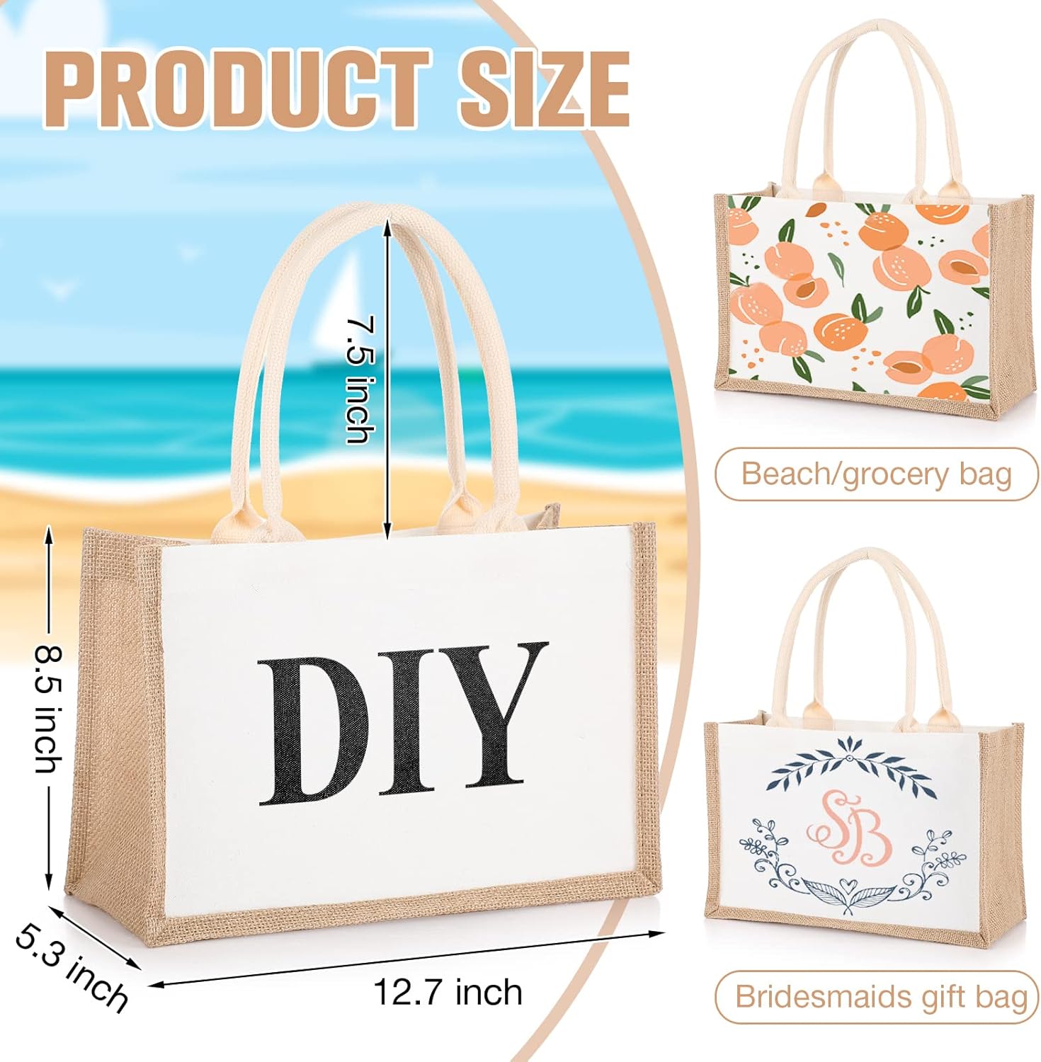 16 Pack Burlap Tote Bags Jute  – Women Bags For Eid recenzja i cena