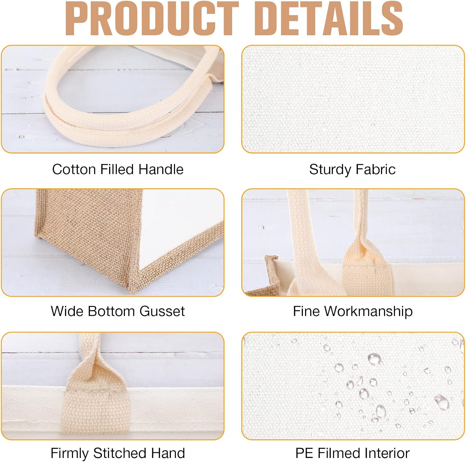 16 Pack Burlap Tote Bags Jute  – Women Bags For Eid recenzja i cena