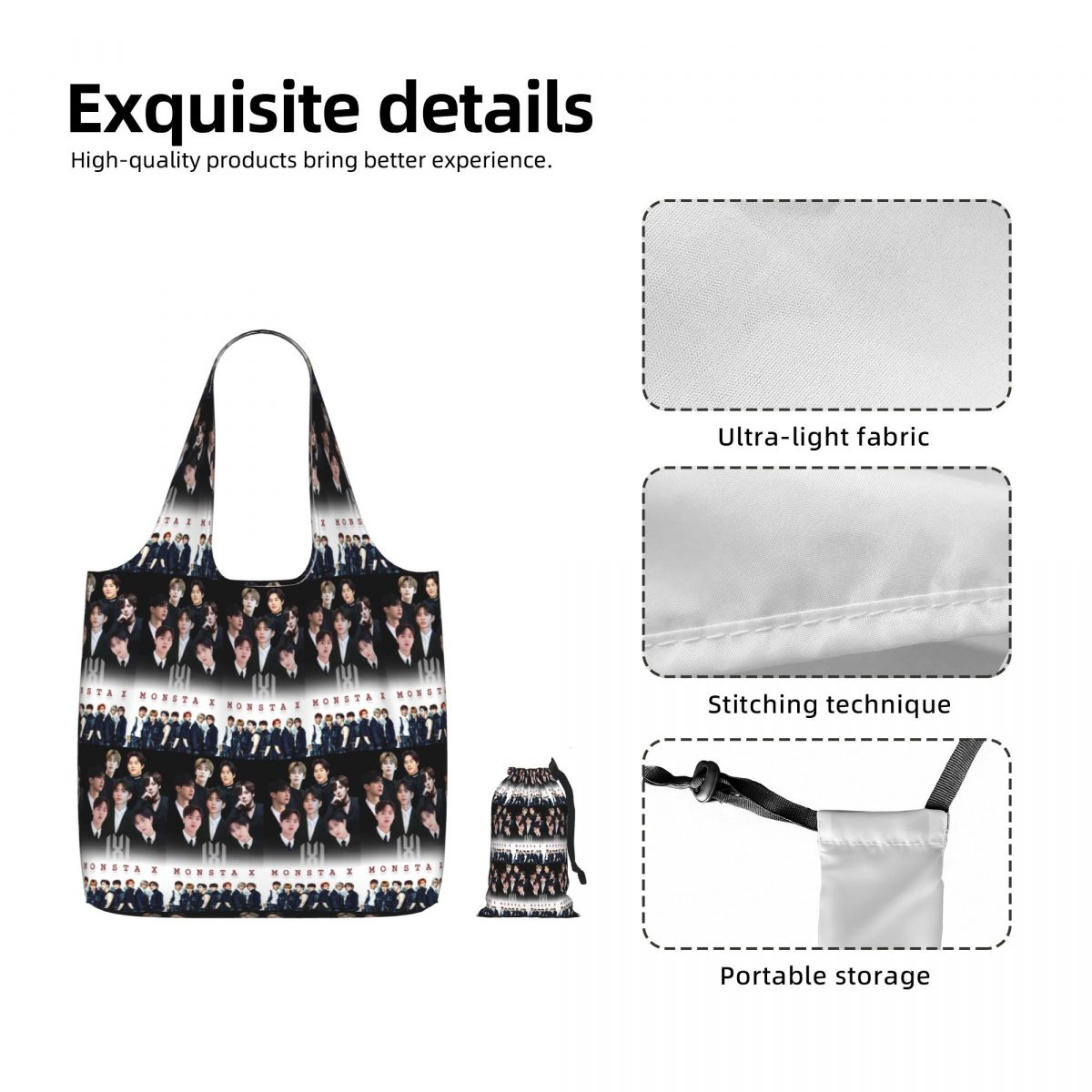 Torba na zakupy Monsta X Kpop, – Women X Bags recenzja i cena