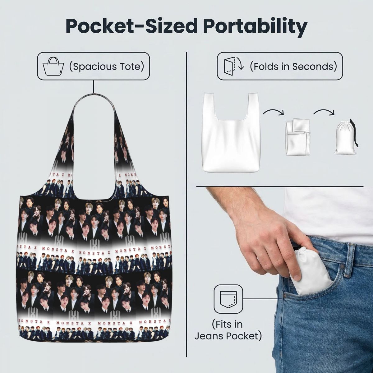 Torba na zakupy Monsta X Kpop, – Women X Bags recenzja i cena